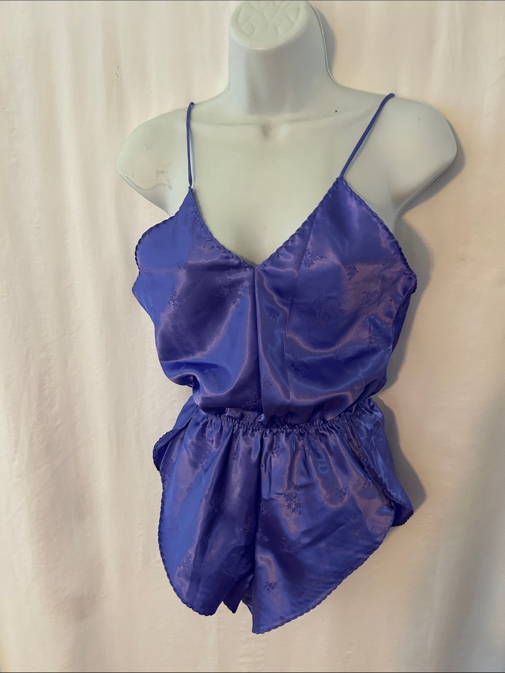VTG Silky Purple Satin Camisole Romper - Women's Intimate NWOT size Medium